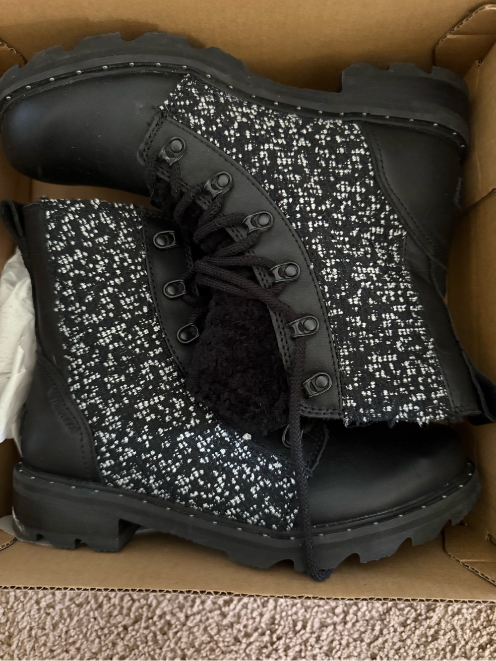 SOREL Lennox Lace Cozy WP Women's Boots - Black Size 9
